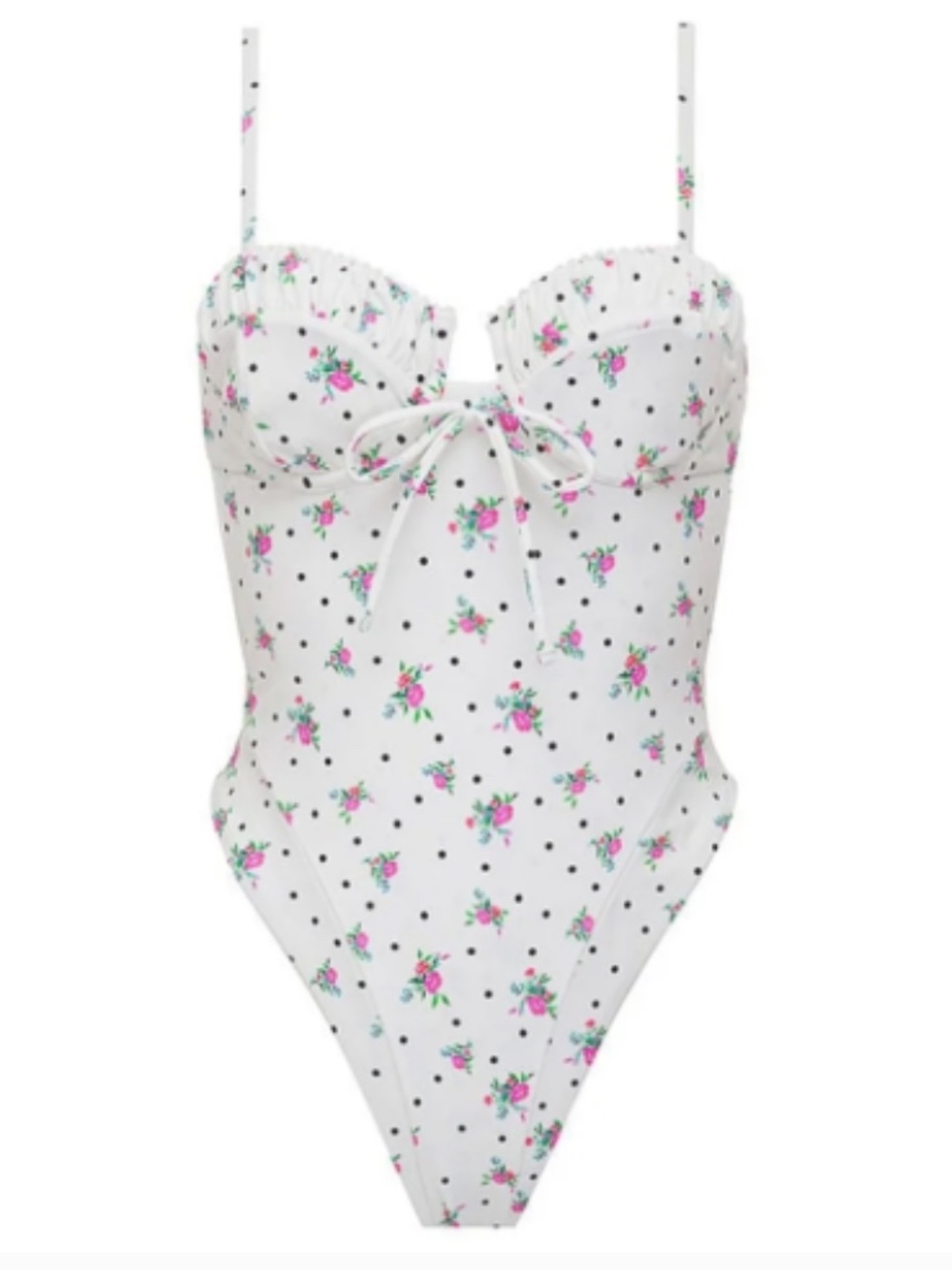 NWT FOR LOVE & LEMONS White Rosewater Floral One-Piece Swimsuit
